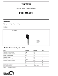 Datasheet 2SC2899 manufacturer Hitachi