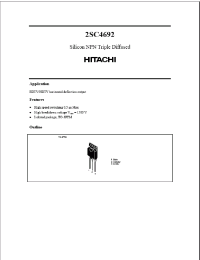 Datasheet 2SC4692 manufacturer Hitachi