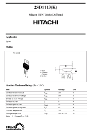 Datasheet 2SD1113 manufacturer Hitachi