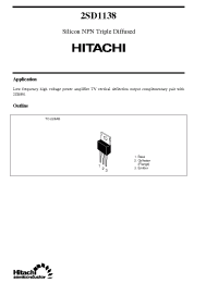 Datasheet 2SD1138 manufacturer Hitachi