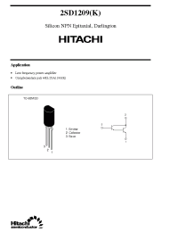 Datasheet 2SD1209 manufacturer Hitachi
