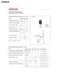 Datasheet 2SD2102 manufacturer Hitachi