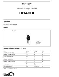 Datasheet 2SD2107 manufacturer Hitachi