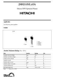 Datasheet 2SD2115L manufacturer Hitachi