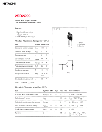 Datasheet 2SD2299 manufacturer Hitachi