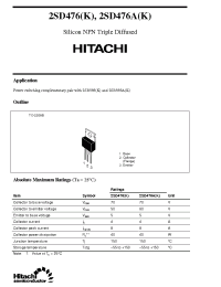 Datasheet 2SD476 manufacturer Hitachi