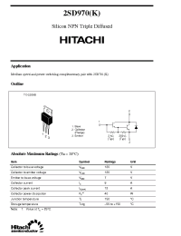 Datasheet 2SD970K manufacturer Hitachi