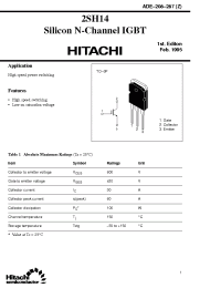 Datasheet 2SH14 manufacturer Hitachi