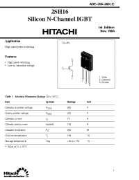 Datasheet 2SH16 manufacturer Hitachi