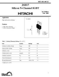 Datasheet 2SH17 manufacturer Hitachi