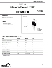 Datasheet 2SH18 manufacturer Hitachi