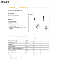 Datasheet 2SJ245L manufacturer Hitachi