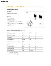 Datasheet 2SJ280L производства Hitachi