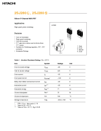 Datasheet 2SJ280S manufacturer Hitachi
