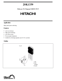 Datasheet 2SK1339 manufacturer Hitachi