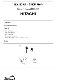 Datasheet 2SK1838 manufacturer Hitachi