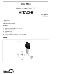 Datasheet 2SK2225 manufacturer Hitachi