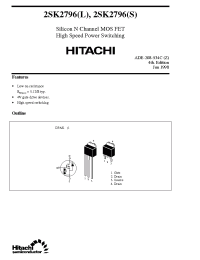 Datasheet 2SK2796 manufacturer Hitachi