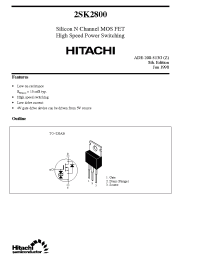 Datasheet 2SK2800 manufacturer Hitachi