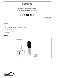 Datasheet 2SK2851 manufacturer Hitachi