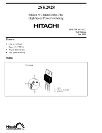 Datasheet 2SK2928 manufacturer Hitachi