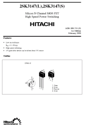 Datasheet 2SK3147S manufacturer Hitachi