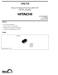 Datasheet 3SK318 manufacturer Hitachi