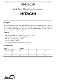 Datasheet 74HC298 manufacturer Hitachi