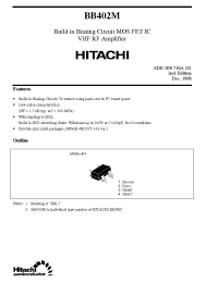 Datasheet BB402M manufacturer Hitachi