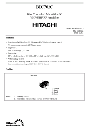 Datasheet BIC702C manufacturer Hitachi