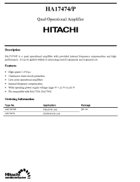 Datasheet HA17474 manufacturer Hitachi