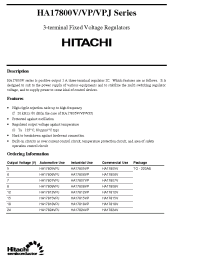 Datasheet HA17805VP manufacturer Hitachi