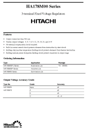 Datasheet HA178M05 manufacturer Hitachi