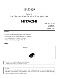 Datasheet HA22039 manufacturer Hitachi