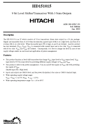 Datasheet HD151015 manufacturer Hitachi
