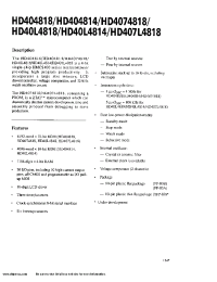 Datasheet HD404818TF manufacturer Hitachi