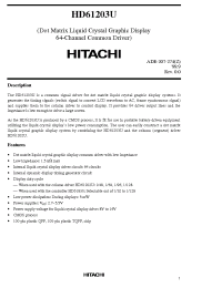 Datasheet HD61203UFS manufacturer Hitachi