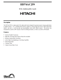 Datasheet HD74AC259 manufacturer Hitachi