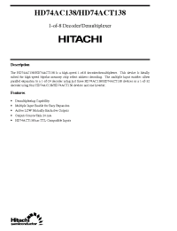 Datasheet HD74ACT138 manufacturer Hitachi