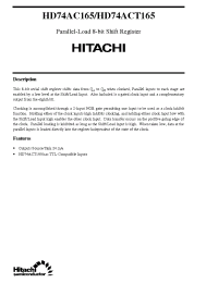 Datasheet HD74ACT165 manufacturer Hitachi