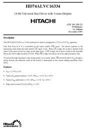 Datasheet HD74ALVC16334 manufacturer Hitachi