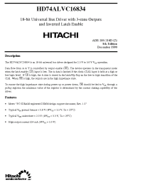 Datasheet HD74ALVC16834 manufacturer Hitachi