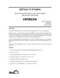 Datasheet HD74ALVCF162834 manufacturer Hitachi
