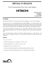Datasheet HD74ALVCH162334 manufacturer Hitachi