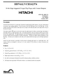 Datasheet HD74ALVCH162374 manufacturer Hitachi