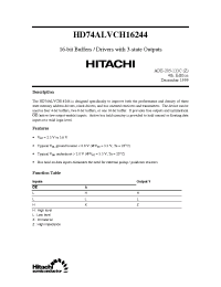 Datasheet HD74ALVCH16244 manufacturer Hitachi