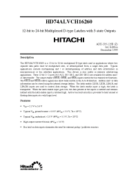 Datasheet HD74ALVCH16260 manufacturer Hitachi