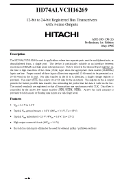 Datasheet HD74ALVCH16269 manufacturer Hitachi