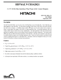 Datasheet HD74ALVCH162821 manufacturer Hitachi