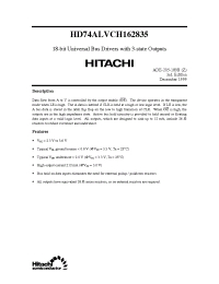 Datasheet HD74ALVCH162835 manufacturer Hitachi